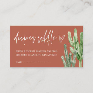 Carte D'accompagnement Cactus Sexe Neutral Desert Diaper Raffle