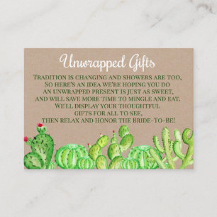 Carte D'accompagnement Cactus Succulent Non emballé Afficher Douche Inser