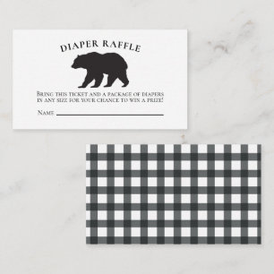 Carte D'accompagnement Cadeau bébé ours Fête prénatale Plaid noir Tirage 