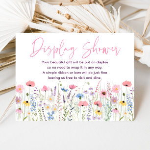 Carte D'accompagnement Cadeau de Baby Shower Fleurs Sauvages de Prairie R