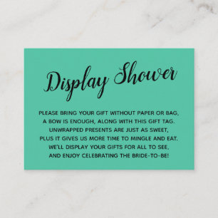 Carte D'accompagnement Cadeau de Baby Shower Minimal Biscay Green Sans Em