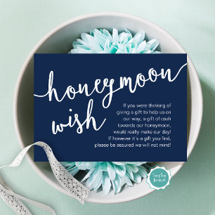 Carte D'accompagnement Cadeau de fond pour lune de miel, une note sur les