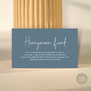 Carte D'accompagnement Cadeau de Lune de Miel de Mariage, Écriture Manusc