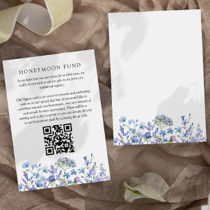 Carte D'accompagnement Cadeau de Lune de Miel Fleur Sauvage Pervenche Mar