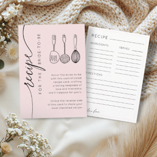 Carte D'accompagnement Cadeau de mariage chic rose tenue de la mariée à v