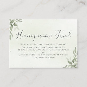Carte D'accompagnement Cadeau de Mariage Feuillage Moderne Sage