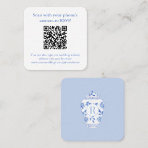 Carte D'accompagnement Cadeau de Mariage Something Blue Shower Mariage QR