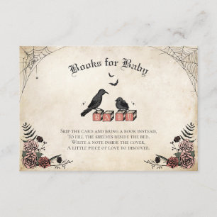 Carte D'accompagnement Cadeau de Naissance Gothique Livres Bébé Corbeau N