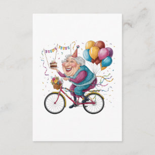 Carte D'accompagnement Cadeau drôle de vélo de grand-mère pour anniversai