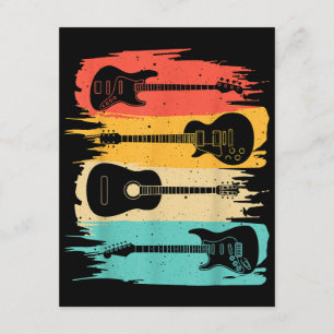 Carte D'accompagnement Cadeau Guitare vintage Pour Hommes Musique Musique