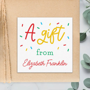 Carte D'accompagnement Cadeau personnalisé famille Rainbow Sprinkes