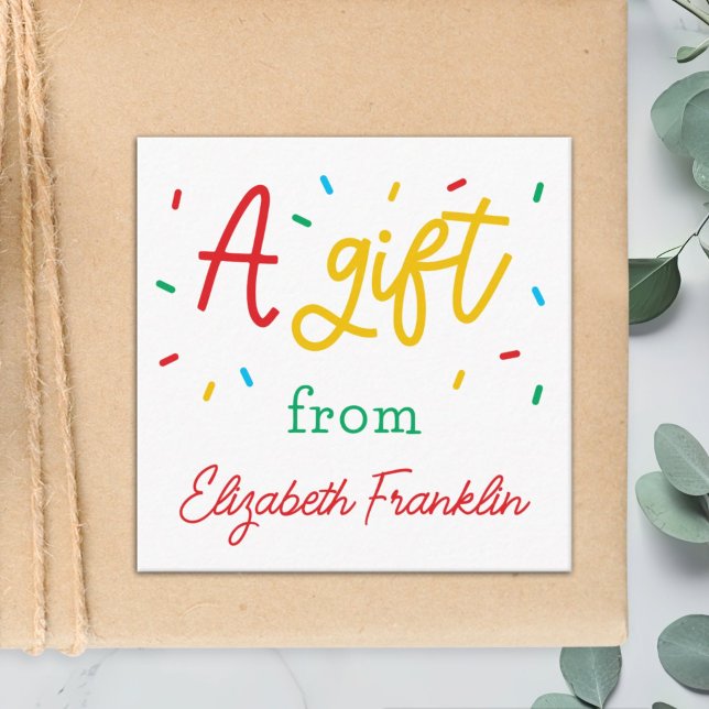 Carte D'accompagnement Cadeau personnalisé famille Rainbow Sprinkes (Créateur téléchargé)