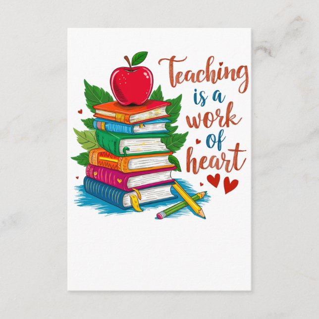Carte D'accompagnement Cadeau pour Enseignant | Enseigner est un travail  (Devant)