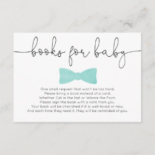 Carte D'accompagnement Cadeaux de livres aqua pour bébé pour une douche d