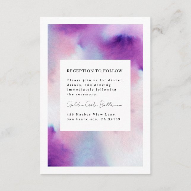 Carte D'accompagnement Cadre aquarellé (Devant)