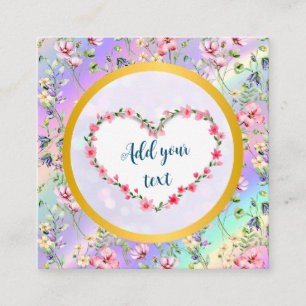 Carte D'accompagnement Cadre de cœur floral élégant : pour chaque occasio