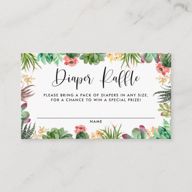 Carte D'accompagnement Cadre de ravitaillement en couches Boho Aquarelle  (Devant)