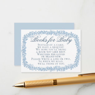 Carte D'accompagnement Cadre de toile florale vintage pour livres bleus p