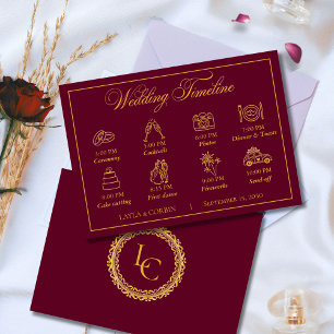 Carte D'accompagnement Cadre Doré Classique Chronologie de Mariage au Mon