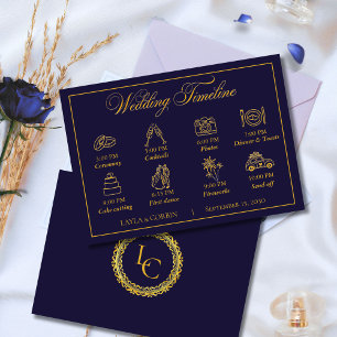 Carte D'accompagnement Cadre Doré Classique Chronologie de Mariage au Mon