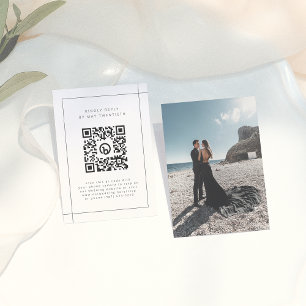 Carte D'accompagnement Cadre élégant Photo moderne QR Code Mariage RSVP