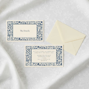 Carte D'accompagnement Cadre fleuri de style vintage, boîtier de détails