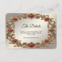 Cadre Floral Or avec pierres rouges Détail