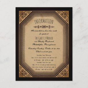 Carte D'accompagnement Cadre Gothique Déco Élégant Cornices Info Mariage