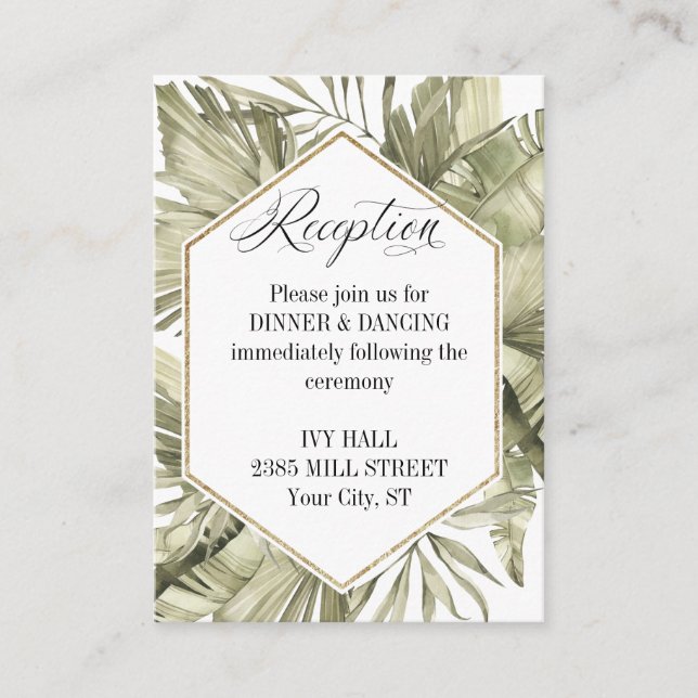 Carte D'accompagnement Cadre Mariage Boho Palm Leaf (Devant)