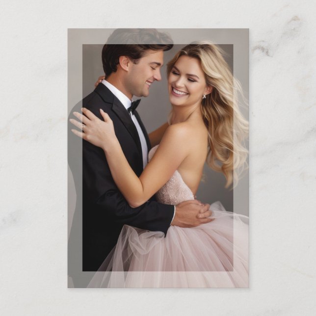 Carte D'accompagnement Cadre mat photo mariage doré beige boîtier (Devant)