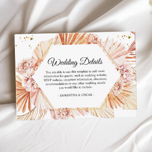 Carte D'accompagnement Cadre Orange Feutre De Palme Séché Déserté En Terr