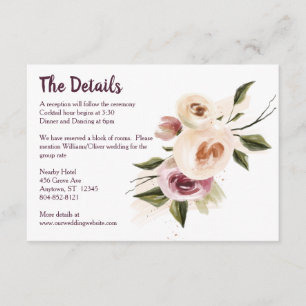 Carte D'accompagnement Cadre Rose à la crème de Bourgogne doux