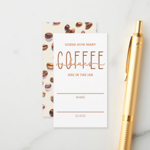 Carte D'accompagnement Café Baby shower Café Bean Gueting Game Card