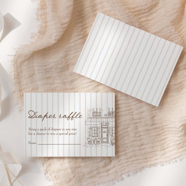 Carte D'accompagnement Cafe Bebe Baby Shower Diaper Raffle (Créateur téléchargé)