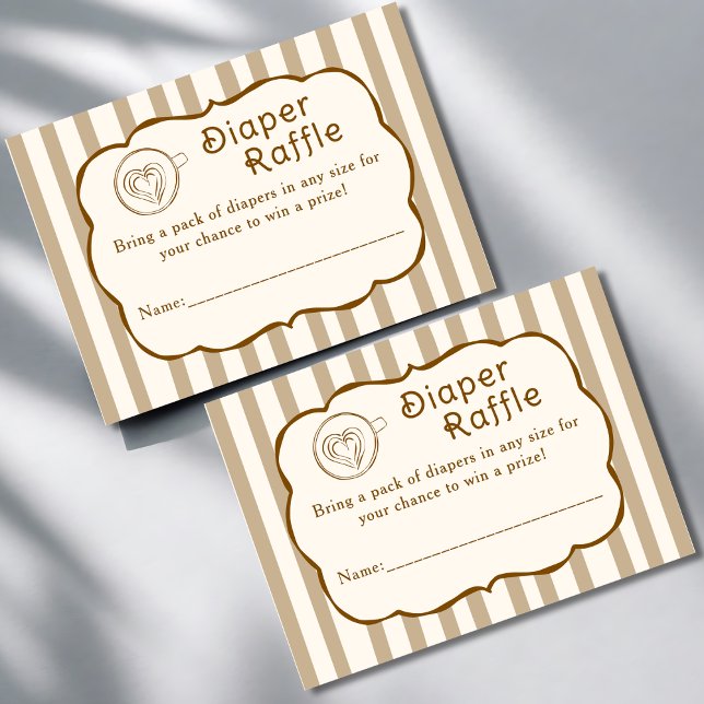 Carte D'accompagnement Cafe Bebe French Coffee Diaper Raffle Baby Shower (Créateur téléchargé)