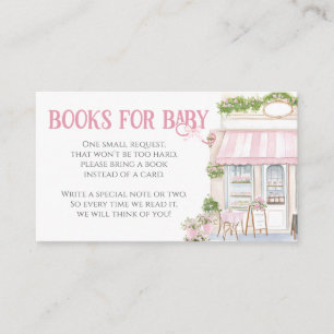 Carte D'accompagnement Café parisien Bonjour Bebe Baby shower rose