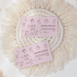 Carte D'accompagnement Café Ruban Rose Fête Bébé Fille Baby Shower Couche