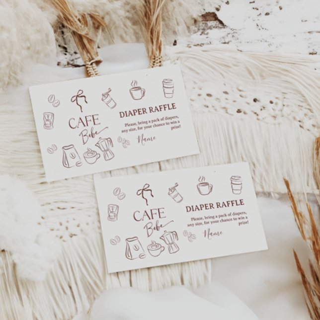 Carte D'accompagnement Cafe Theme Cafe Bebe Brasse Baby Shower Couche (Créateur téléchargé)