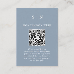 Carte D'accompagnement Caisse de Lune de Miel Registre de Code QR Bleu