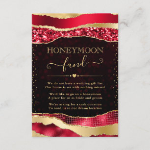 Carte D'accompagnement Caisse de Noces Mariage Lune de Miel Larmes de Gla