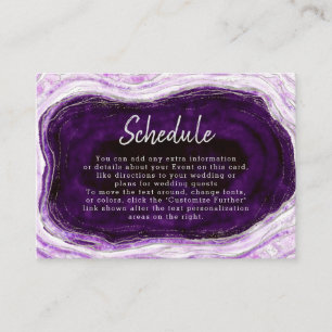 Carte D'accompagnement Calendrier de mariage géode améthyste violet et ar