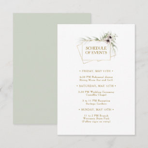 Carte D'accompagnement Calendrier des événements géométriques Eucalyptus 