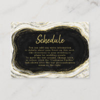 Calendrier Mariage de l'Agate de géode noir blanc