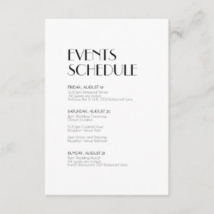 Carte D'accompagnement Calendrier minimaliste des Mariages Art Déco moder