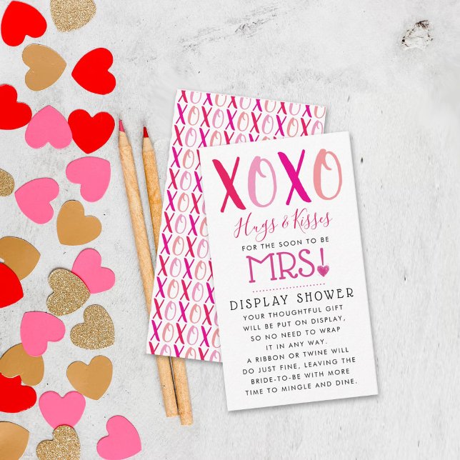 Carte D'accompagnement Câlins et baisers (XOXO) Saint-Valentin Réception  (Créateur téléchargé)