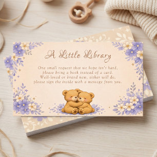 Carte D'accompagnement Câlins Ours en Peluche Fleurs de Lavande Livres po