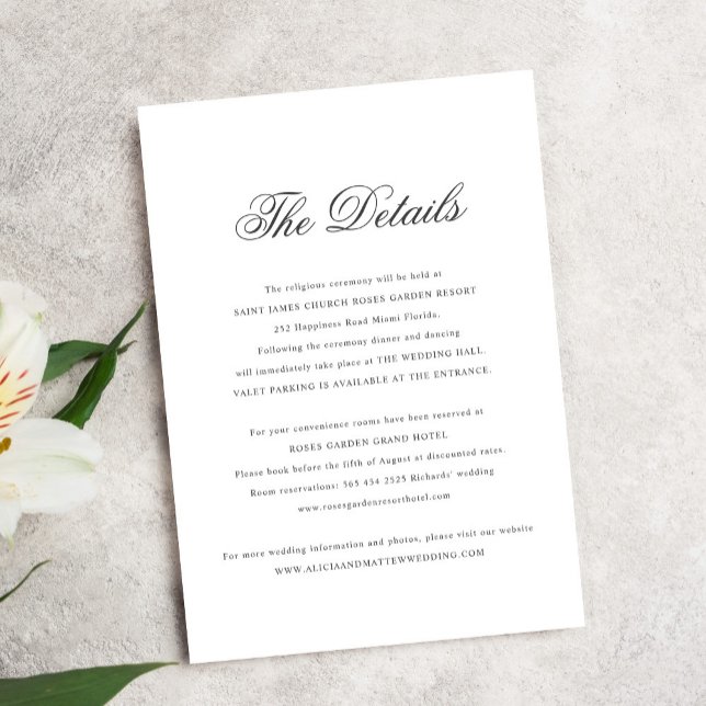 Carte D'accompagnement Calligraphie classique simple et élégante détails  (Créateur téléchargé)