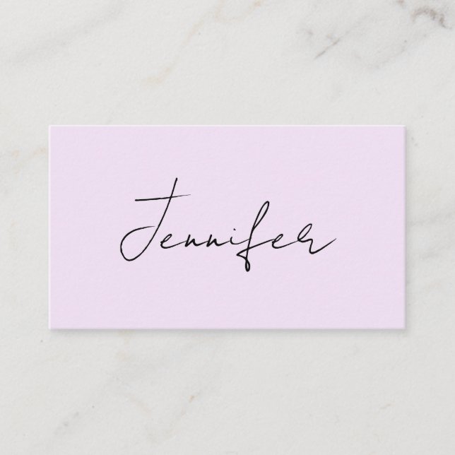 Carte D'accompagnement Calligraphie de couleur pastel Élégant Simple Nom (Devant)