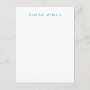 Carte D'accompagnement Calligraphie de nom Script Plain Simple Blanc Bleu