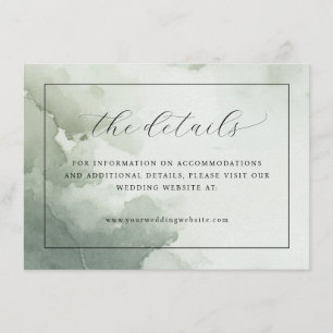 Carte D'accompagnement Calligraphie élégante à l'aquarelle verte